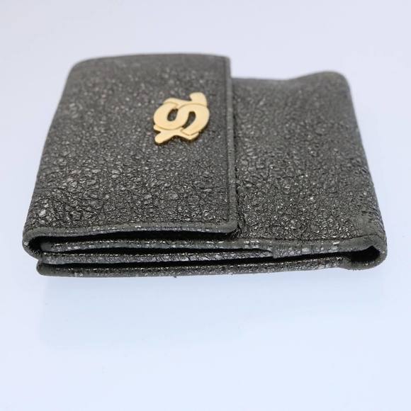 SAINT LAURENT Wallet Leather Silver Auth hk980 - Picture 3 of 16